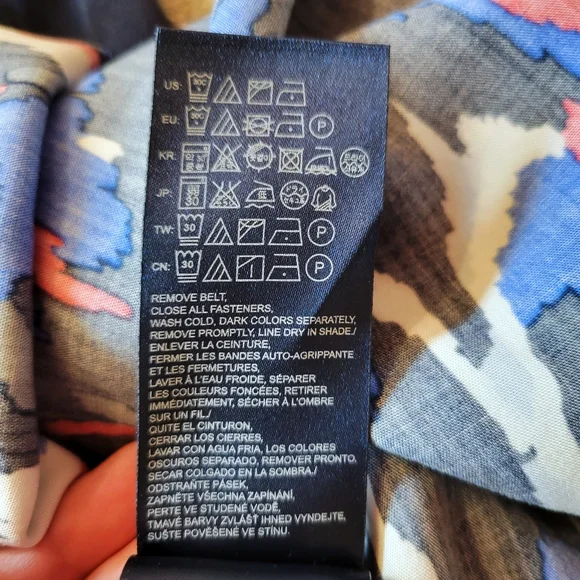 Like New RARE Hilfiger Denim Maxi Dress String Belt Abstract Black Blue XS - Picture 11 of 12